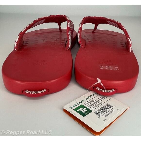 FLIP FLOP Thong Sandals Men's Size 9 Red Soft Science Waterfall Palm - Picture 5 of 6